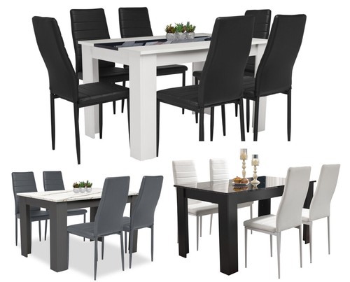 Wooden dining table and - wooden, chairs
