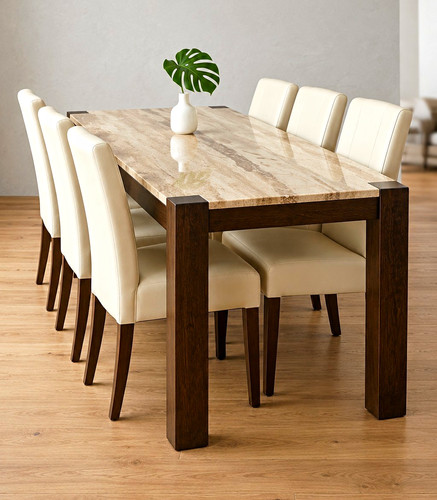 Solid marble and - oak, seat