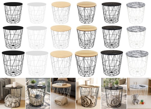 Metal wire side table - metal,