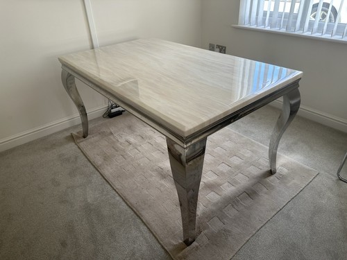 Cream marble louis dining - marble,