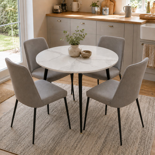 Round dining table 80cm marble - dining,