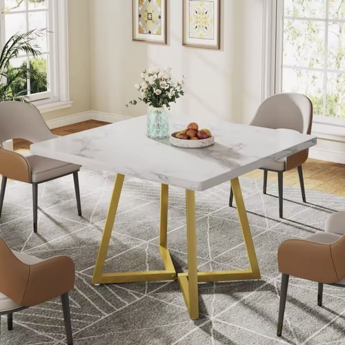 80cm square dining table - dining, white