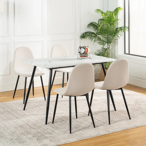 Marble wooden dining table - marble,