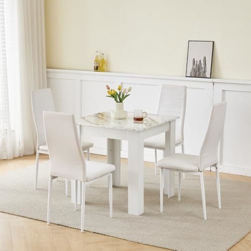 Square dining table set - table, 4