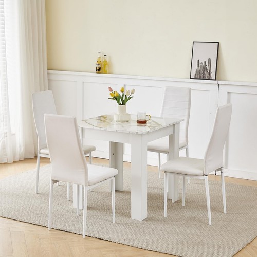 Square dining table set with - table, 4